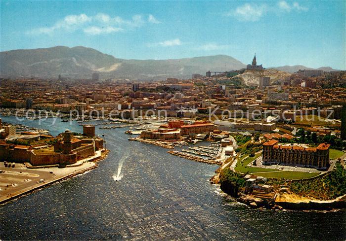 Marseille Bouches-du-Rhone Fliegeraufnahme vieux port palais et ja