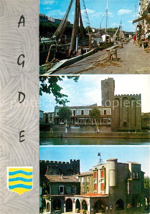 Agde Les Quais Cathedrale Saint Etienne La Galiote