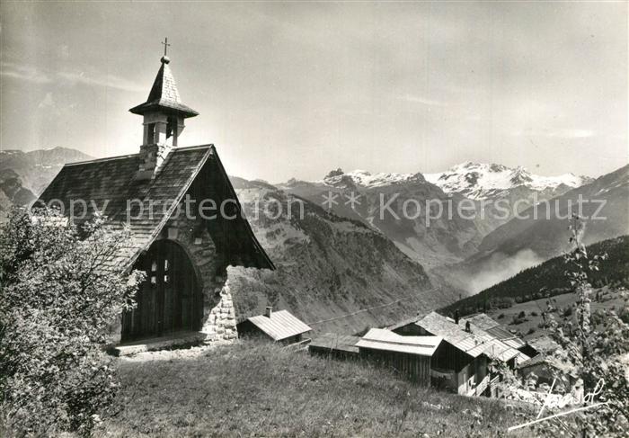 Courchevel Chapelle du Curé d Ars et Massif de Bellecôte Alpes Francaises