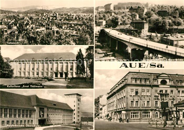 Aue Sachsen Stadtpanorama Kulturhaus Ernst Thaelmann Polytechnische Oberschule K