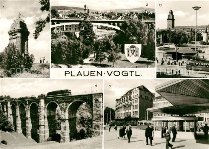 Plauen Vogtland Kemmlerturm Friedensbruecke Otto Grotewohl Platz Syratalbruecke
