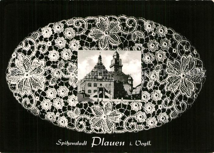 Plauen Vogtland Stadt der Spitzen Handwerk Rathaus Handabzug