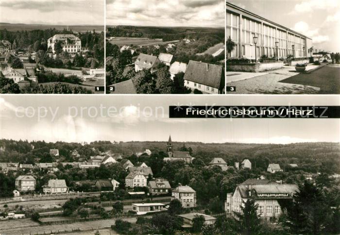 Friedrichsbrunn Harz Sanatorium Ernst Thaelmann Landschaftspanorama mit Brocken