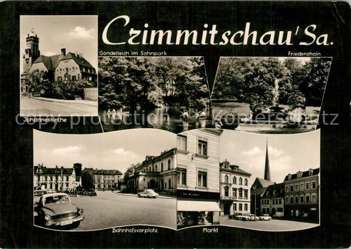 Crimmitschau Johanneskirche Bahnhofsvorplatz Markt Gondelteich Sahnpark Friedens