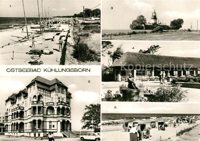 Kuehlungsborn Ostseebad Strand FDGB Erholungsheim Schloss am Meer Leuchtturm Kon