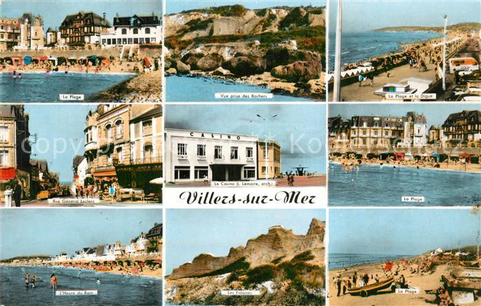 Villers-sur-Mer La Plage Vue prise des Rochers La Plage et la Digue Rue General