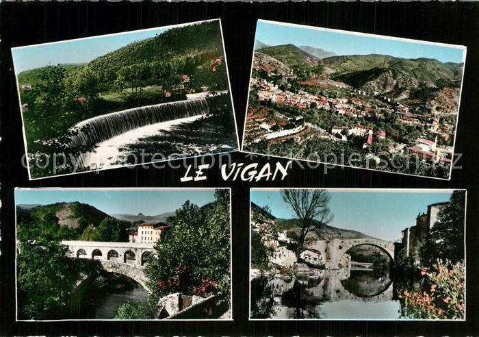 Le Vigan Gard Jetee de la Croix Vue generale Pont de la Croix Pont gothique sur