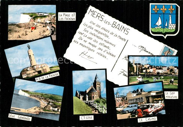Mers-les-Bains La Plage et les Falaises ND de la Falaise Vue generale Eglise Le