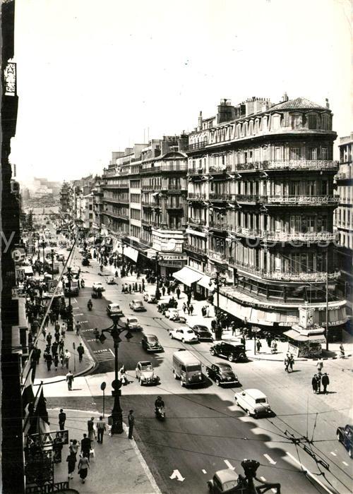 Marseille Bouches-du-Rhone La Canebiere au Carrefour de la rue de