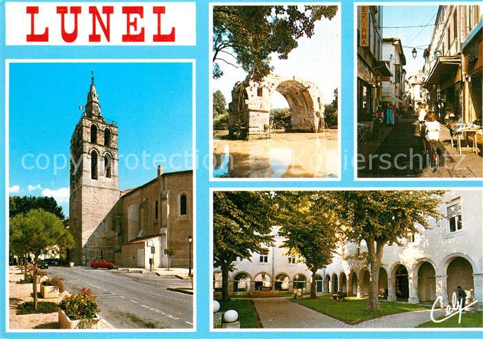 Lunel Eglise Pont Romain Rue pietonne Hopital