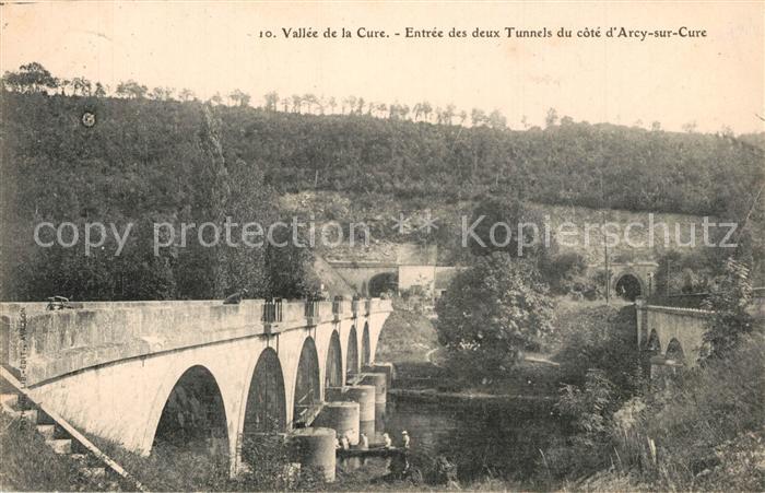 Arcy-sur-Cure Yonne Entrée des deux tunnels Vallee de la Cure