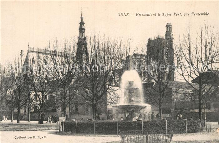 Sens 89 en montant le Tapis Vert vue d ensemble Fontaine Eglise