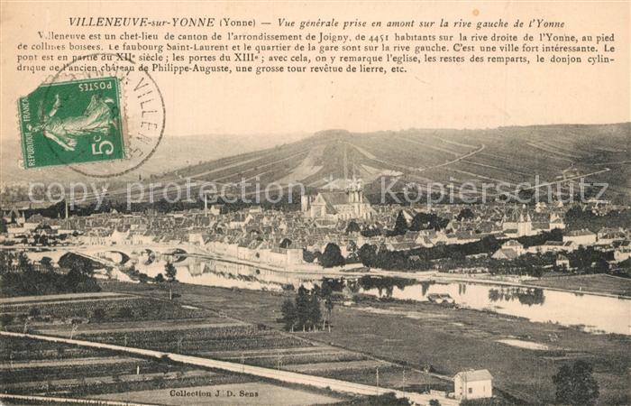 Villeneuve-sur-Yonne Vue Generale prise en amont sur la rive gauche de l'Yonne
