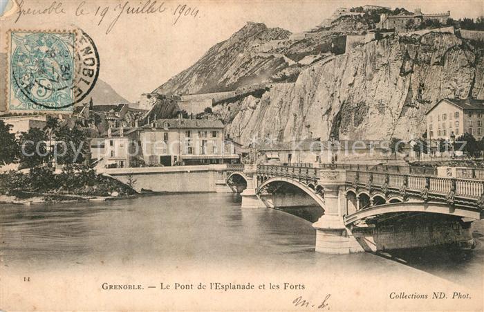Grenoble Pont de l'Esplanade et les Forts