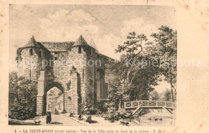 La Ferte-Milon Vue de la ville prise du bord de la rivière