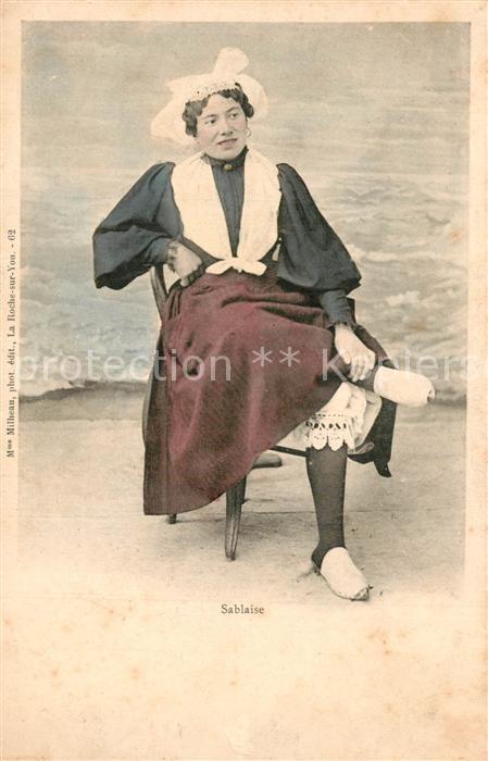 Les Sables-d Olonne Jeune femme Costume Sablaise Trachten