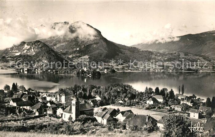 Talloires Panorama Lac d Annecy au fond Duingt et Massif des Beauges