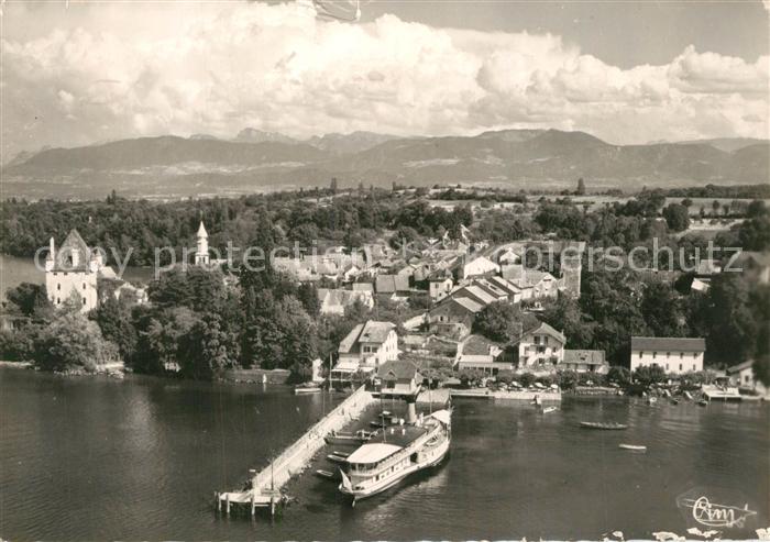Yvoire Au fond la Dent d Oche vue aérienne