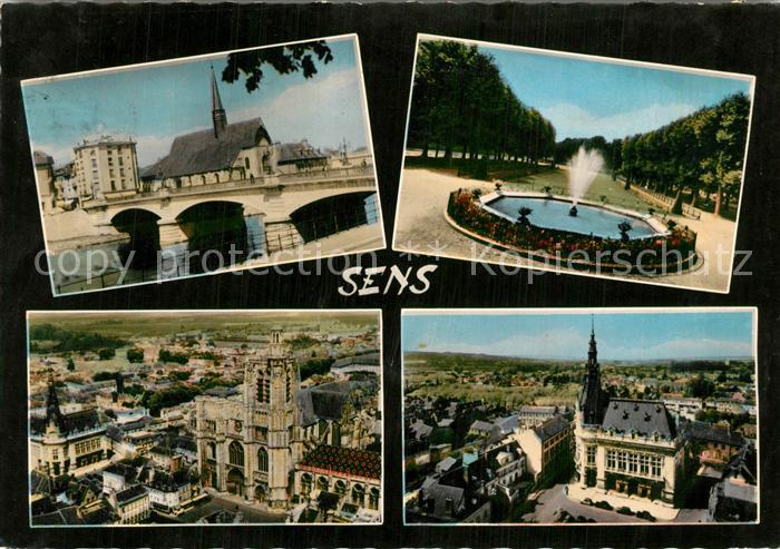 Sens 89 Vues partielles Eglise Parc Pont