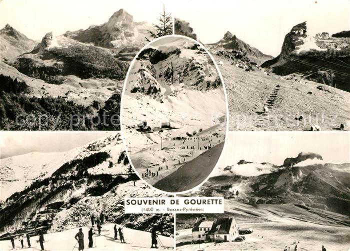 Gourette Pitons de Sanctus et Pic de Sarière Piste de Ski Montee du Col d Aubisq