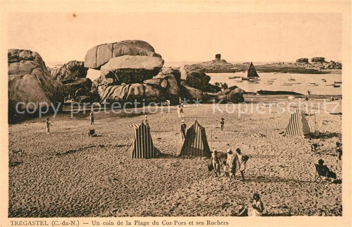 Tregastel Un coin de la Plage du Coz Pors et ses Rochers
