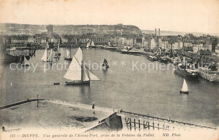 Dieppedalle les Rouen Vue generale de l’Avant Port prise de la Falaise du Pollet