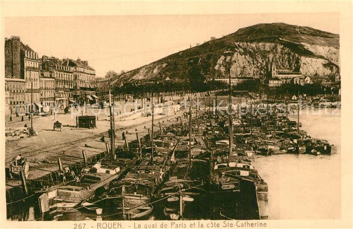 Rouen Le quai de Paris et la cote Ste Catheri