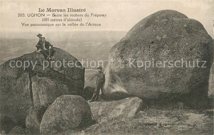 Uchon Entre les rochers du Prepotey Vue panoramique sur la vallee de l'Arroux