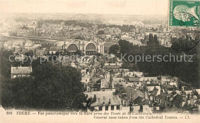 Tours Indre-et-Loire Vue panoramique vers la Gare prise des