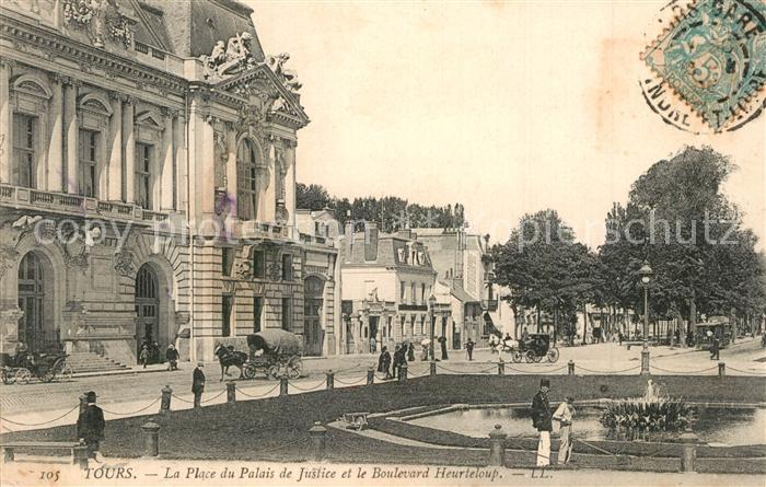 Tours Indre-et-Loire La Place du Palais de Justice et le Boulevard Heurteloup