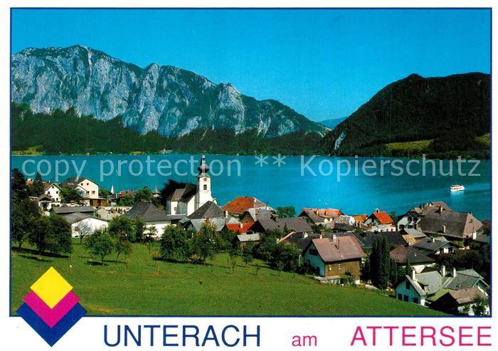 Unterach Attersee mit Hoellengebirge