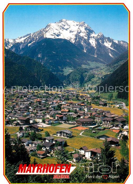 Mayrhofen Zillertal Fliegeraufnahme mit Gruenberg