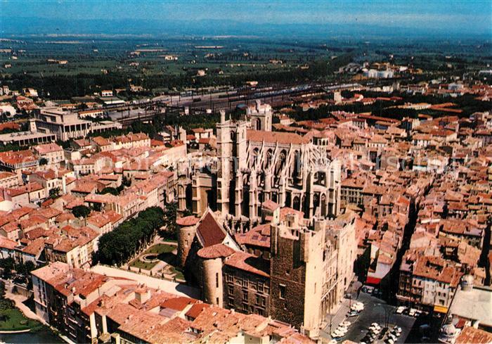 Narbonne Aude Le Palais des Archeveques et la Cathedrale Saint Just Vue aerienne