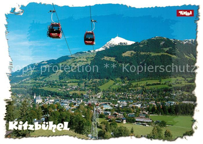 Kitzbuehel Tirol mit Kitzbueheler Horn Neue Hahnkammbahn