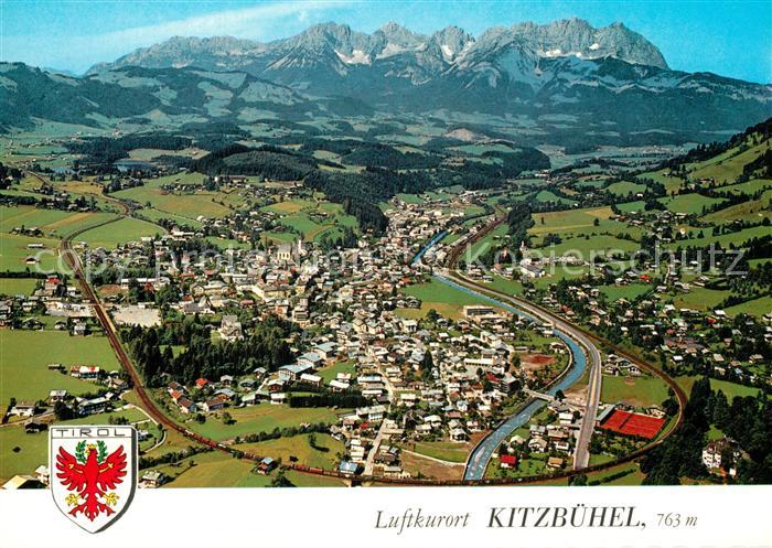 Kitzbuehel Tirol Fliegeraufnahme mit Schwarzsee und Kaisergebirge