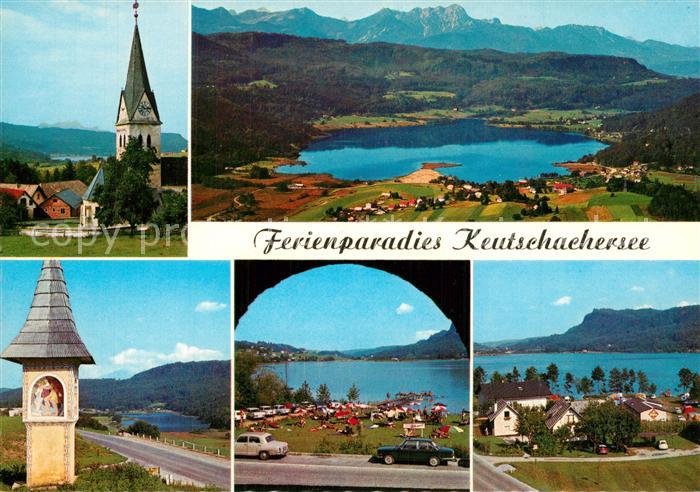 Keutschach See Kirche Seeansicht Bildstock Strandbad Hoehenwirt Camping Plescher