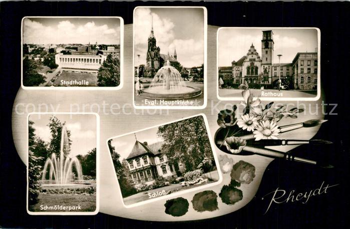 Rheydt Stadthalle Evangelische Hauptkirche Rathaus Schmoelderpark Schloss
