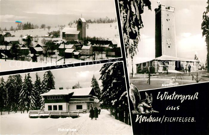 Neubau Fichtelberg Asenturm Winterlandschaft Fichtelsee
