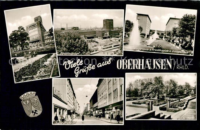 Oberhausen Rathaus Grillopark Wasserspiele Friedensplatz Europahaus