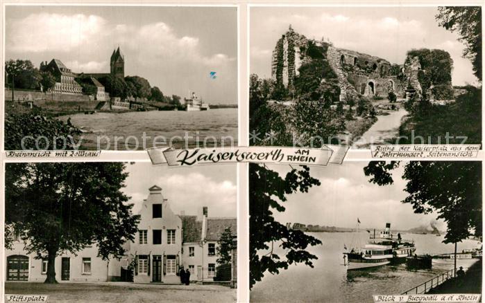 Kaiserswerth Rheinansicht Zollhaus Ruine Kaiserpfalz Stiftsplatz Burgwall