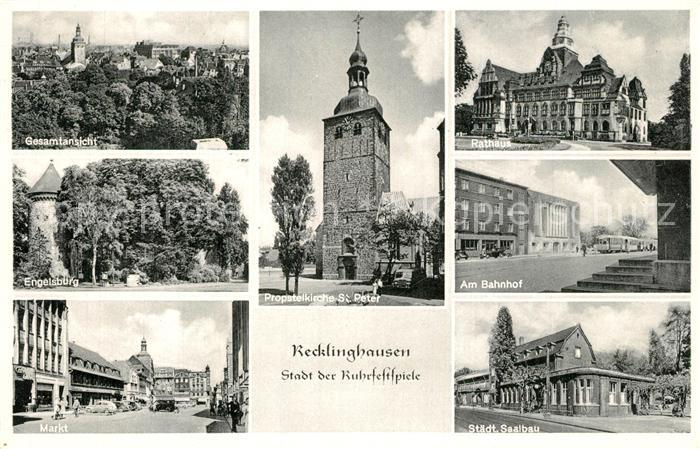 Recklinghausen Westfalen Engelsburg Bahnhof Rathaus Markt
