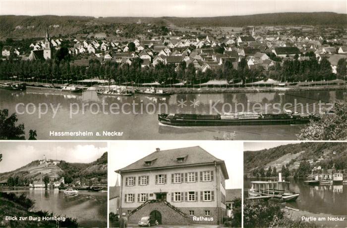 Hassmersheim Rathaus Burg Hornberg Panorama