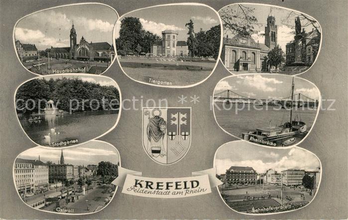 Krefeld Rheinbruecke Hauptbahnhof Tiergarten Ostwall