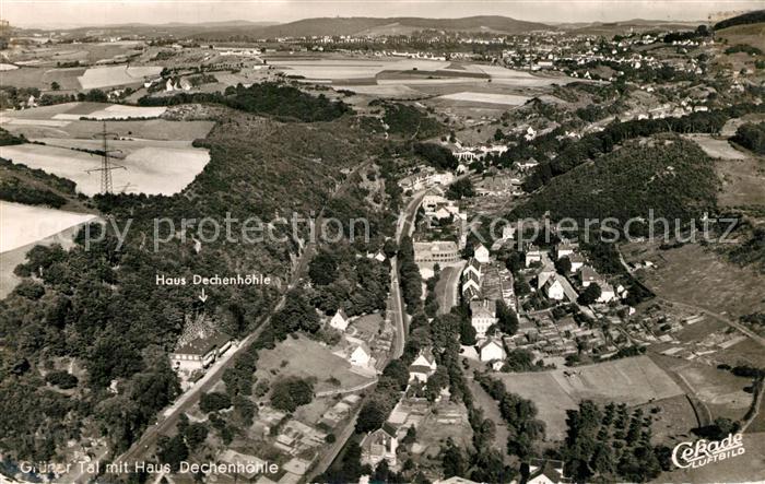 Dechenhoehle Fliegeraufnahme Gruener Tal