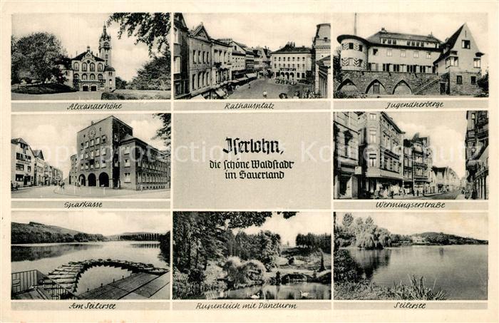 Iserlohn Alexanderhoehe Jugendherberge Rathausplatz Seilersee