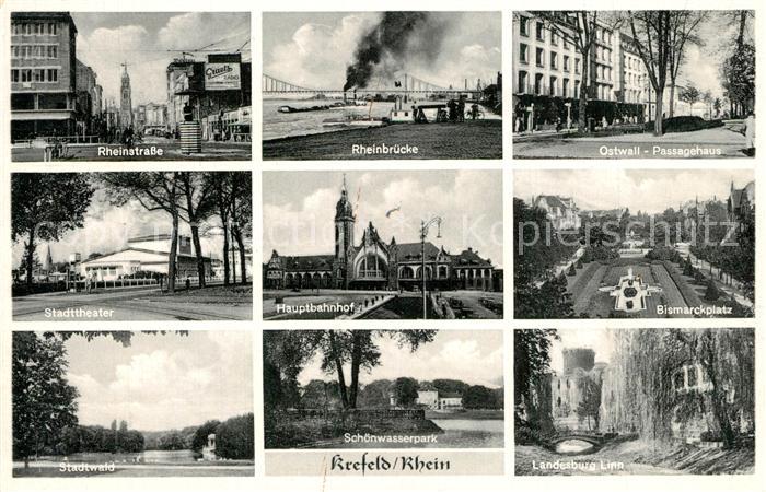 Krefeld Rheinstrasse Rheinbruecke Ostwall Passagehaus Stadttheater