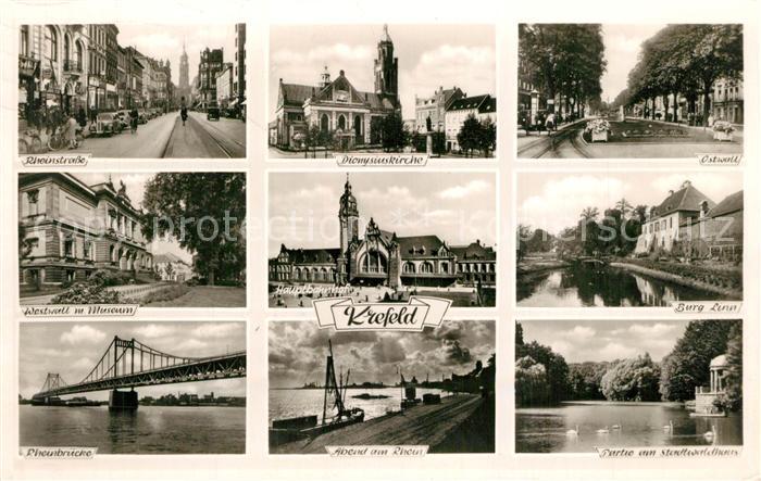 Krefeld Rheinstrasse Ostwall Hauptbahnhof Stadtteich