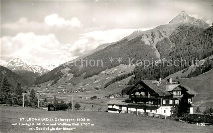 St Leonhard Defereggen Gasthof In der Mauer Hochgall Weisses Beil