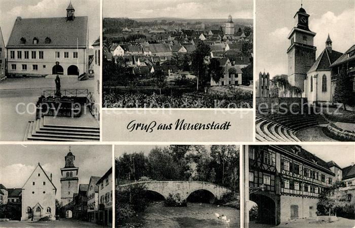 Neuenstadt Kocher Rathaus Freilichtbuehne Marktplatz Franzosenbruecke Schloss