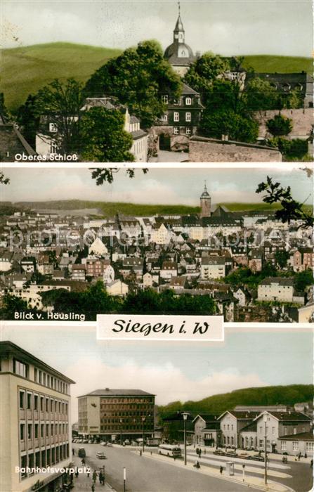 Siegen Westfalen Oberes Schloss Panorama Bahnhofsvorplatz